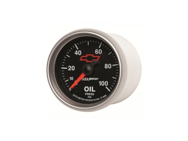 Auto Meter Chevrolet PERFORMANCE Mechanical Gauge, 2-1/16", Oil Pressure (0-100 PSI)