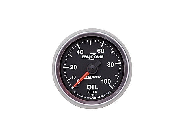 Auto Meter Sport-Comp II Mechanical, 2-1/16", Oil Pressure (0-100 PSI)
