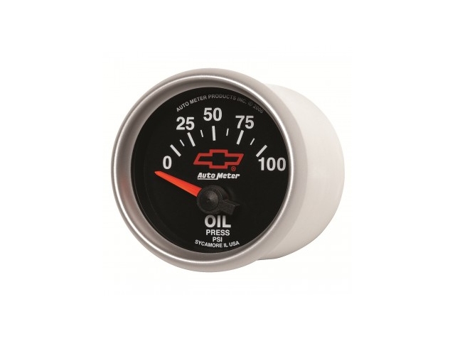 Auto Meter Chevrolet PERFORMANCE Air-Core Gauge, 2-1/16", Oil Pressure (0-100 PSI) - Click Image to Close