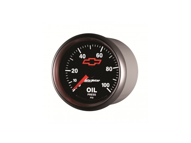 Auto Meter Chevrolet PERFORMANCE Digital Stepper Motor Gauge, 2-1/16", Oil Pressure (0-100 PSI) - Click Image to Close