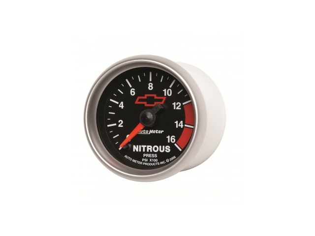 Auto Meter Chevrolet PERFORMANCE Digital Stepper Motor Gauge, 2-1/16", Nitrous Pressure (0-1600 PSI)