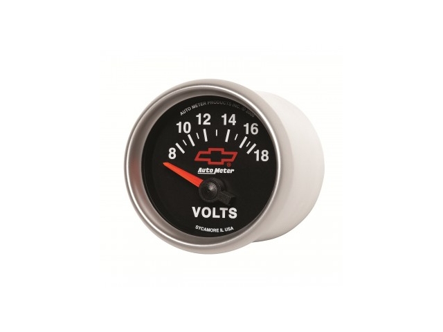 Auto Meter Chevrolet PERFORMANCE Air-Core Gauge, 2-1/16", Voltmeter (8-18 Volts) - Click Image to Close