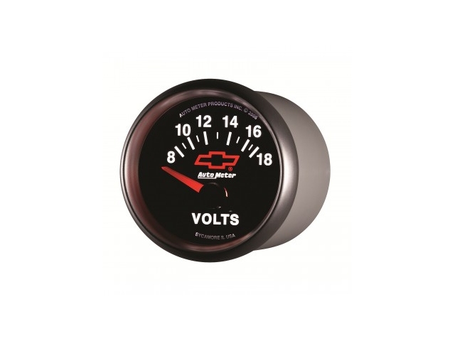 Auto Meter Chevrolet PERFORMANCE Air-Core Gauge, 2-1/16", Voltmeter (8-18 Volts)