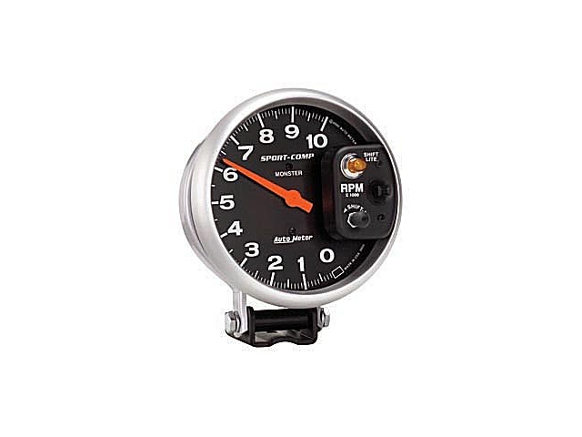 Auto Meter Sport-Comp Pedestal Mount Tach, 5", Tachometer Shift-Lite On Control Shield (10000 RPM) - Click Image to Close