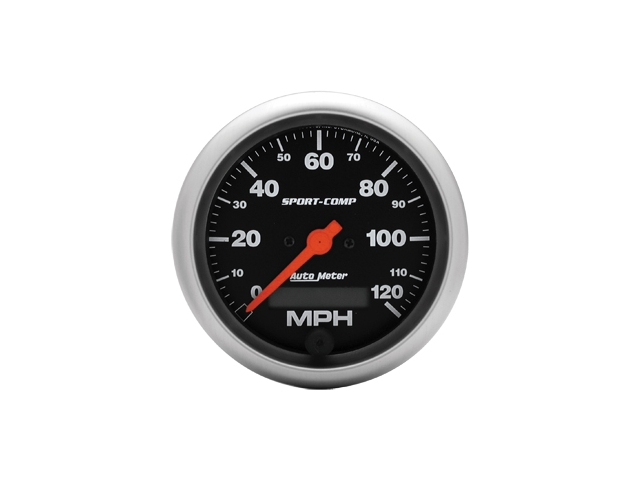 Auto Meter Sport-Comp In-Dash Tach & Speedo, 3-3/8", Speedometer Electric Programmable (120 MPH) - Click Image to Close