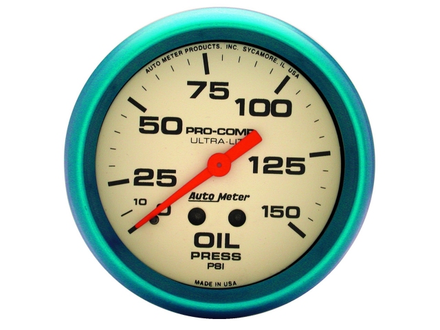 Auto Meter PRO-COMP ULTRA-NITE Mechanical Gauge, 2-5/8", Oil Pressure (0-150 PSI)