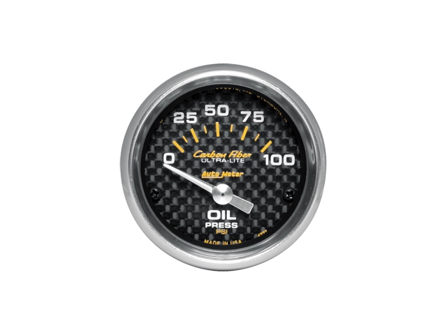 Auto Meter Carbon Fiber ULTRA-LITE Air-Core Gauge, 2-1/16", Oil Pressure (0-100 PSI) - Click Image to Close