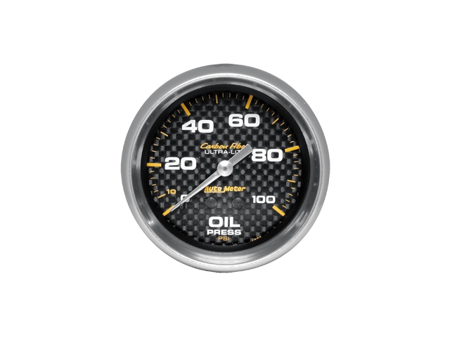 Auto Meter Carbon Fiber ULTRA-LITE Mechanical Gauge, 2-5/8", Oil Pressure (0-100 PSI)