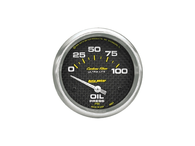 Auto Meter Carbon Fiber ULTRA-LITE Air-Core Gauge, 2-5/8", Oil Pressure (0-100 PSI)