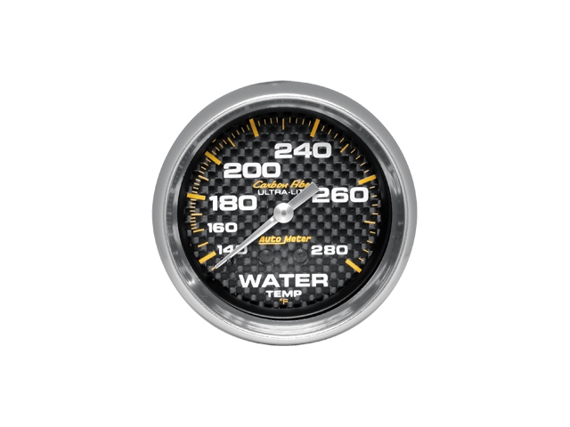 Auto Meter Carbon Fiber ULTRA-LITE Mechanical Gauge, 2-5/8", Water Temperature (140-280 F)