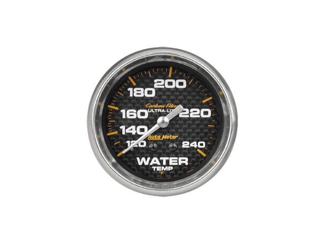 Auto Meter Carbon Fiber ULTRA-LITE Mechanical Gauge, 2-5/8", Water Temperature (120-240 F) - Click Image to Close