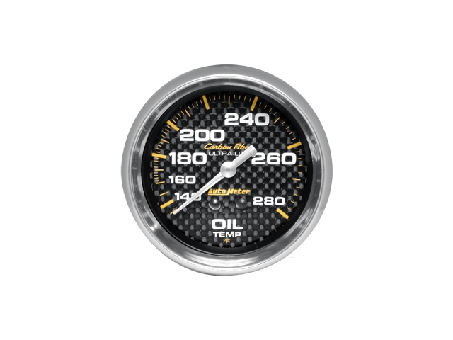 Auto Meter Carbon Fiber ULTRA-LITE Mechanical Gauge, 2-5/8", Oil Temperature (140-280 F)