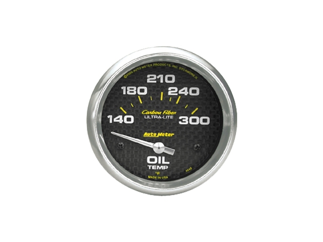 Auto Meter Carbon Fiber ULTRA-LITE Air-Core Gauge, 2-5/8", Oil Temperature (140-300 F)