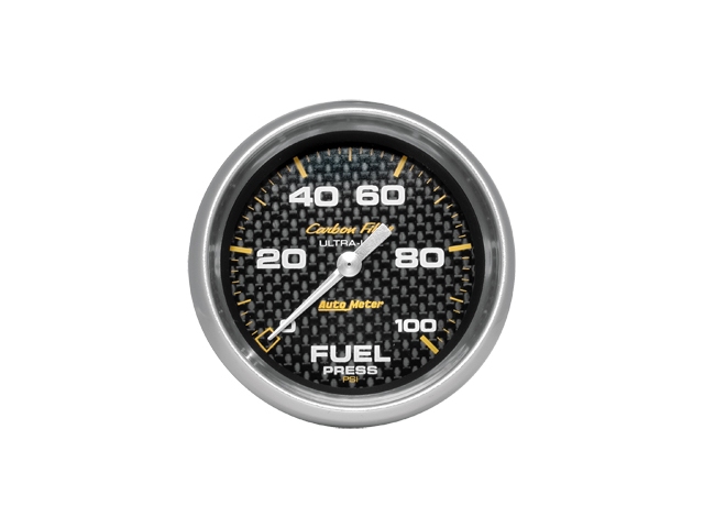 Auto Meter Carbon Fiber ULTRA-LITE Digital Stepper Motor Gauge, 2-5/8", Fuel Pressure (0-100 PSI)