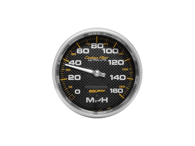 Auto Meter Carbon Fiber ULTRA-LITE Air-Core Gauge, 5", Electric Speedometer (0-160 MPH)
