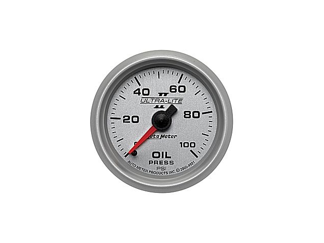Auto Meter Ultra-Lite II Mechanical, 2-1/16", Oil Pressure (0-100 PSI)