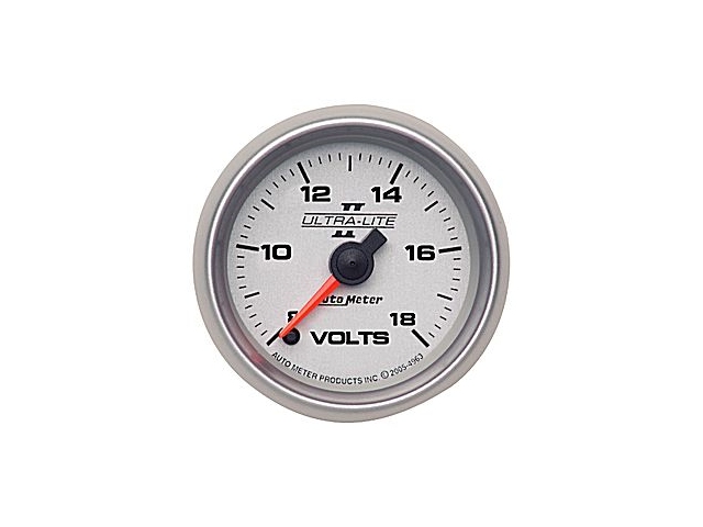 Auto Meter Ultra-Lite II Digital Stepper Motor Gauge, 2-1/16", Voltmeter (8-18 Volts)