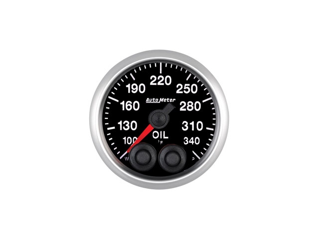 Auto Meter ELITE SERIES Digital Stepper Motor Gauge, 2-1/16", Oil Temperature Peak & Warn w/ Electronic Control (100-340 deg. F)