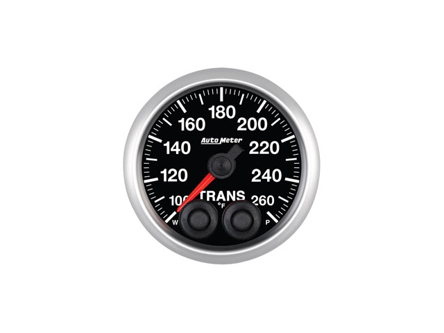 Auto Meter ELITE SERIES Digital Stepper Motor Gauge, 2-1/16", Transmission Temperature Peak & Warn w/ Electronic Control (100-260 deg. F)
