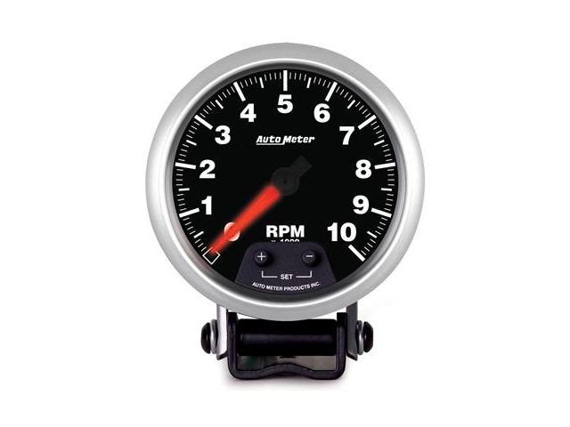 Auto Meter ELITE SERIES Pedestal Mount Tach, 3-3/4", Tachometer Street Progressive Shift Light Tachometer (0-10000 RPM)