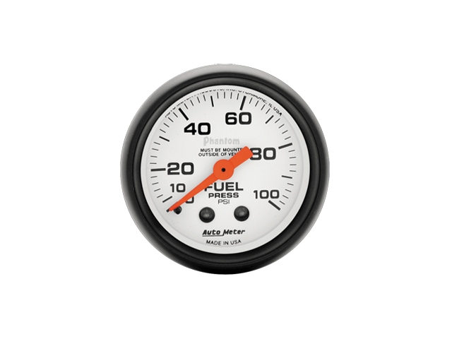 Auto Meter Phantom Mechanical, 2-1/16", Fuel Pressure (0-100 PSI)