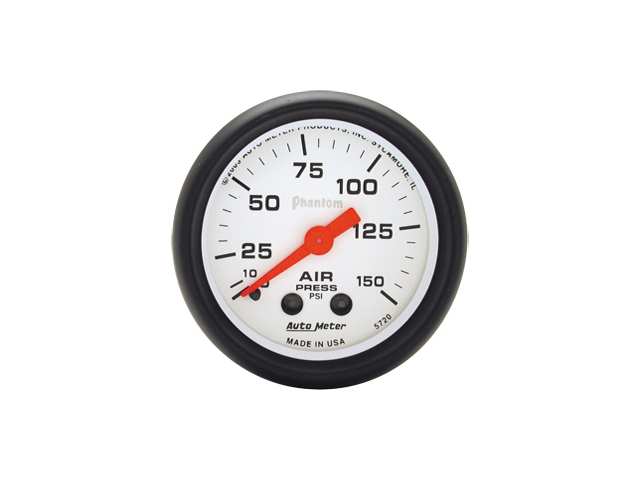 Auto Meter Phantom Mechanical, 2-1/16", Air Pressure (0-150 PSI)