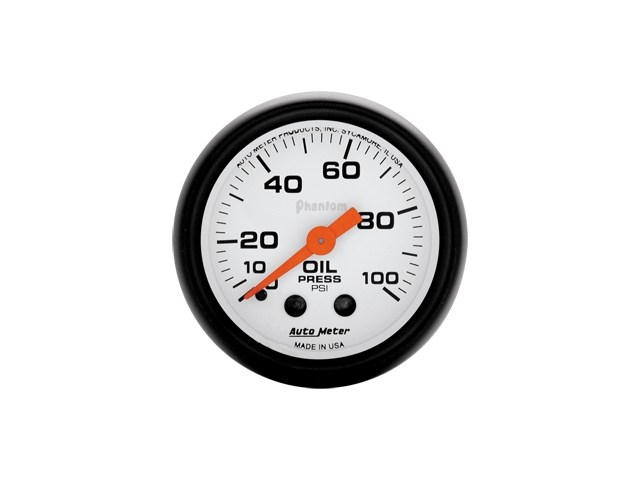 Auto Meter Phantom Mechanical, 2-1/16", Oil Pressure (0-100 PSI)
