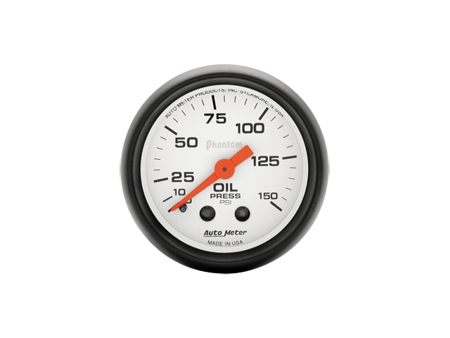 Auto Meter Phantom Mechanical, 2-1/16", Oil Pressure (0-150 PSI)