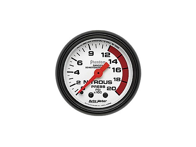 Auto Meter Phantom Mechanical, 2-1/16", Nitrous Pressure (0-2000 PSI)