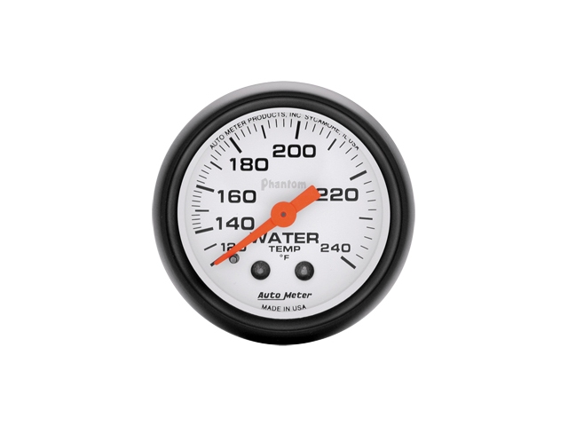 Auto Meter Phantom Mechanical, 2-1/16", Water Temperature (120-240 deg. F)
