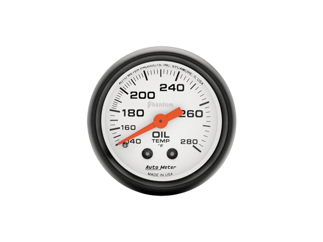 Auto Meter Phantom Mechanical, 2-1/16", Oil Temperature (140-280 deg. F)