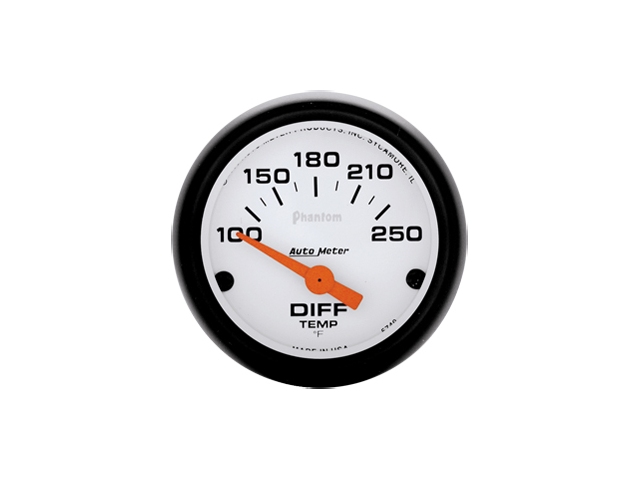 Auto Meter Phantom Air-Core Gauge, 2-1/16", Differential Temperature (100-250 deg. F)