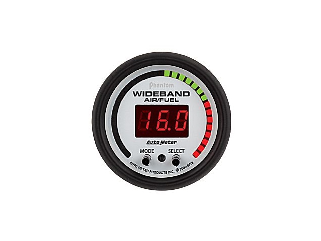Auto Meter Phantom Digital, 2-1/16", Wideband Air/Fuel Ratio PRO Wideband A/F Kit (AFR or LAMBDA)