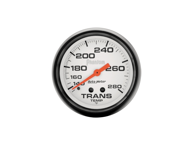 Auto Meter Phantom Mechanical, 2-5/8", Transmission Temperature (140-280 deg. F) - Click Image to Close