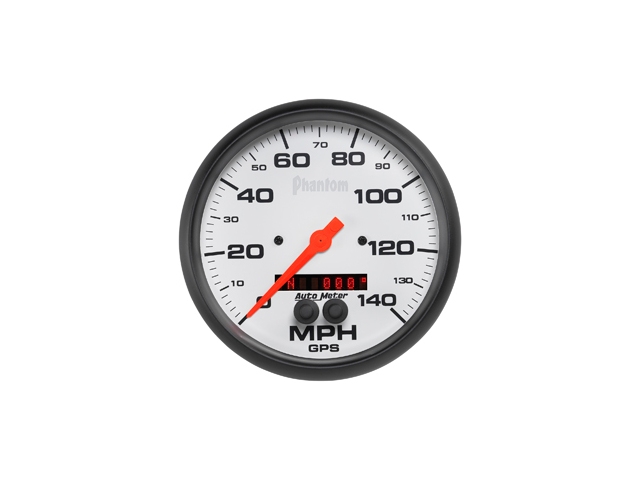 Auto Meter Phantom In-Dash Tach & Speedo, 5", Speedometer GPS w/ Rally Nav Display (140 MPH)