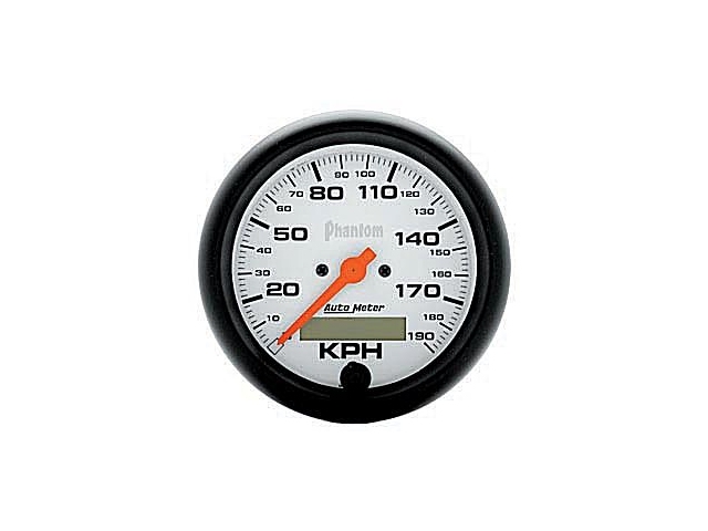 Auto Meter Phantom In-Dash Tach & Speedo, 3-3/8", Speedometer Electric Programmable (190 KPH) - Click Image to Close