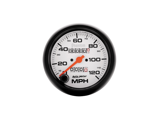 Auto Meter Phantom In-Dash Tach & Speedo, 3-3/8", Speedometer Mechanical (120 MPH) - Click Image to Close