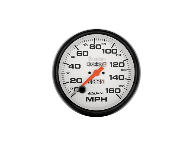Auto Meter Phantom In-Dash Tach & Speedo, 5", Speedometer Mechanical (160 MPH) - Click Image to Close