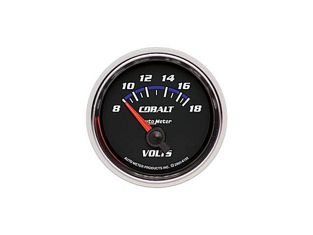 Auto Meter COBALT Air-Core Gauge, 2-1/16", Voltmeter (8-18 Volts) - Click Image to Close