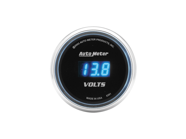 Auto Meter COBALT Digital Gauge, 2-1/16", Voltmeter (8-18 Volts)