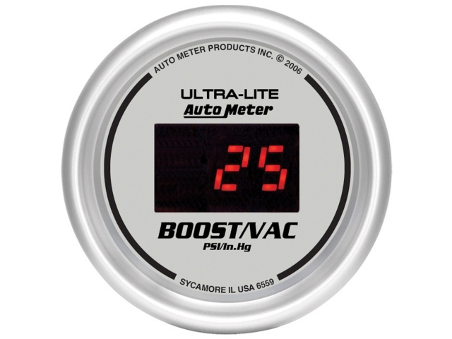 Auto Meter ULTRA-LITE DIGITAL Digital Gauge, 2-1/16", Vacuum/Boost (30 In Hg/30 PSI)