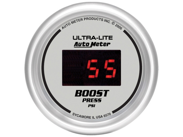 Auto Meter ULTRA-LITE DIGITAL Digital Gauge, 2-1/16", Boost (5-60 PSI)