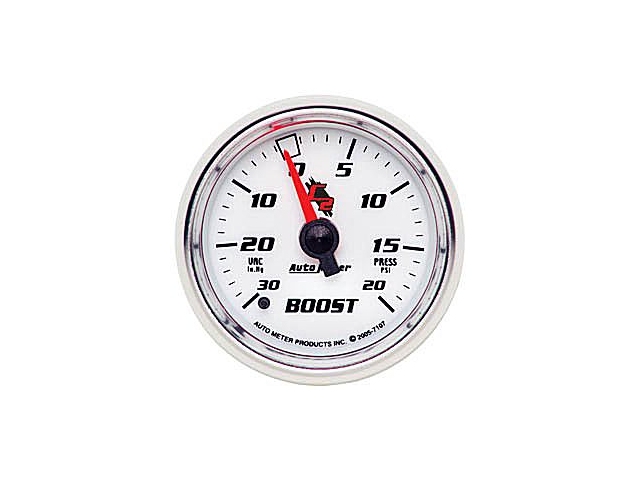 Auto Meter C2 Mechanical Gauge, 2-1/16", Vacuum/Boost (30 In Hg/20 PSI)