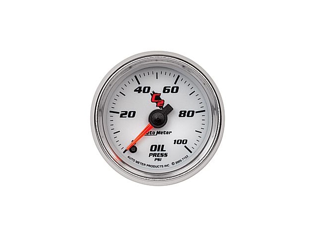 Auto Meter C2 Digital Stepper Motor Gauge, 2-1/16", Oil Pressure (0-100 PSI)