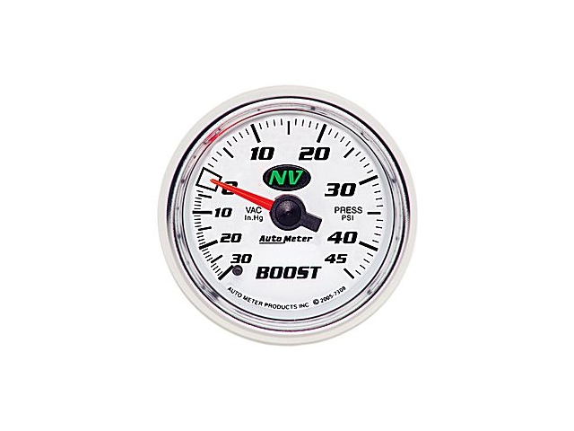 Auto Meter NV Mechanical, 2-1/16", Vacuum/Boost (30 In. Hg./45 PSI)
