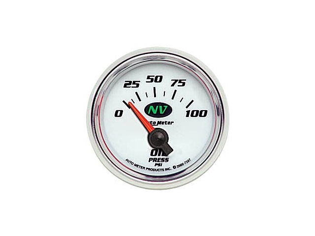 Auto Meter NV Air-Core Gauge, 2-1/16", Oil Pressure (0-100 PSI)