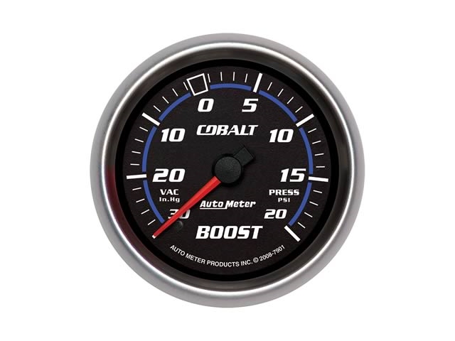 Auto Meter COBALT Mechanical Gauge, 2-5/8", Vacuum/Boost (30 In Hg/20 PSI)