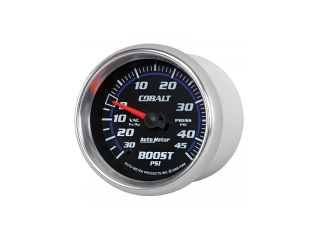 Auto Meter COBALT Mechanical Gauge, 2-5/8", Vacuum/Boost (30 In Hg/45 PSI)