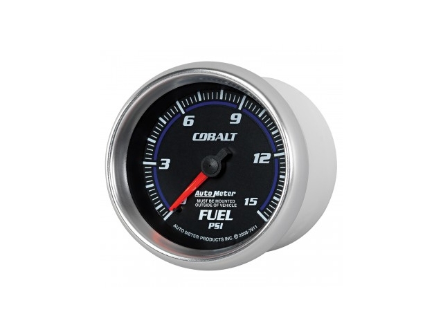 Auto Meter COBALT Mechanical Gauge, 2-5/8", Fuel Pressure (0-15 PSI)
