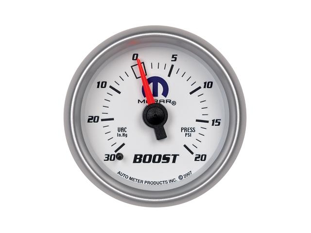 Auto Meter MOPAR Mechanical Gauge, 2-1/16", Vacuum/Boost (30 In Hg/20 PSI) - Click Image to Close
